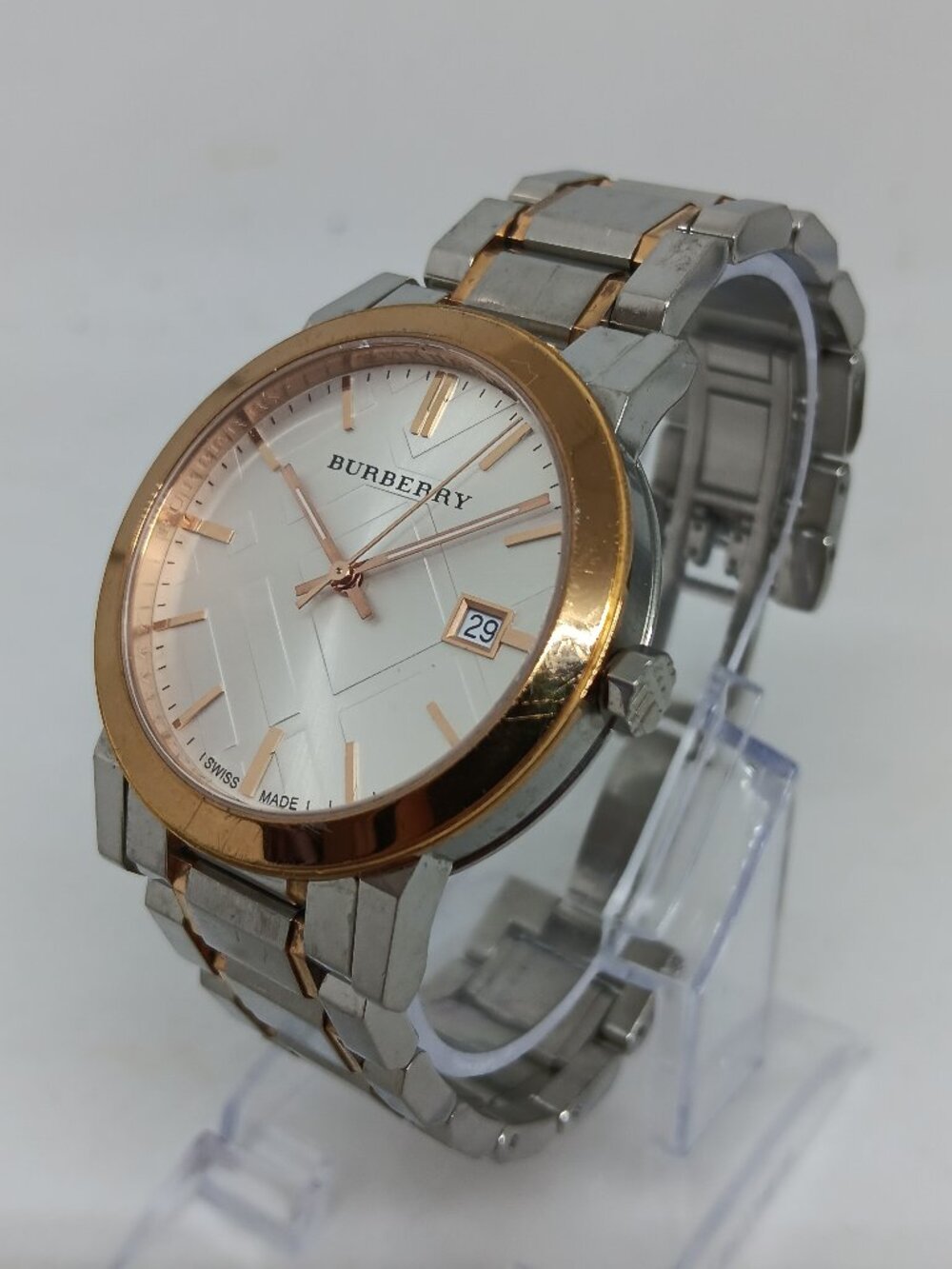 Burberry BU9006 Unisex 39mm Rose Gold/Silver Stainless Steel Swiss Quartz Watch